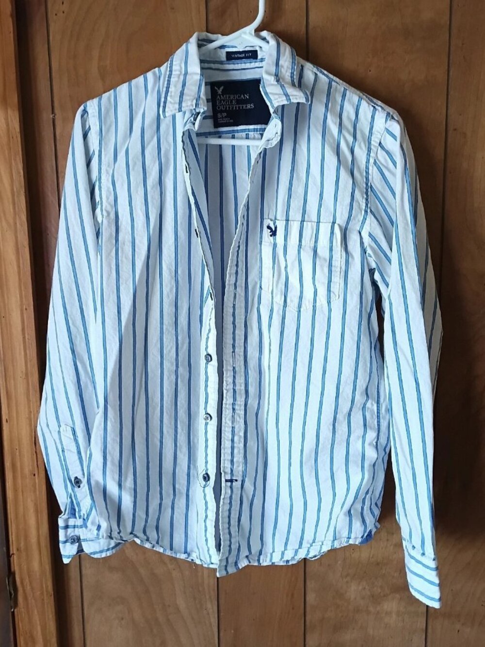 American Eagle Outfitters Vintage Fit Striped Button-Up Shirt Size Small Cotton